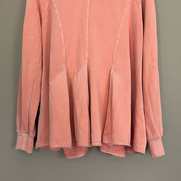 {Pilcro and the Letterpress} Flynn Hooded Sweatshirt with Pleated Hem - Medium - Picture 3 of 9